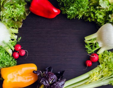 Farklı çiğ sebze arka plan