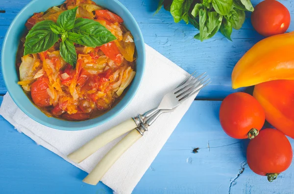 İtalyan peperonata: kavrulmuş dolmalık biber