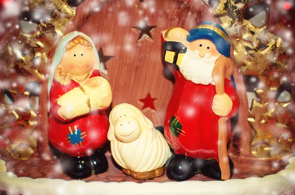 Nativity scene, Jesus Christ, Mary and Josef — Stock Photo, Image