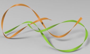 3D render şerit arka plan üzerinde