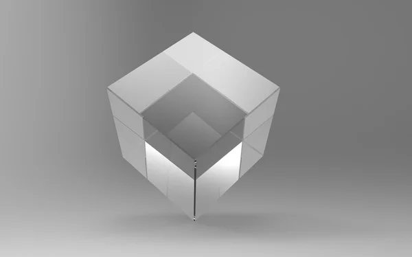 Cubo 3D renderizado con fondo —  Fotos de Stock