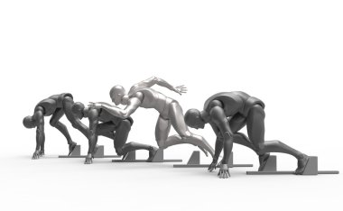 3d beyaz insan çalıştırmak