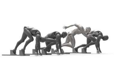 3d beyaz insan çalıştırmak