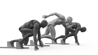 3d beyaz insan çalıştırmak