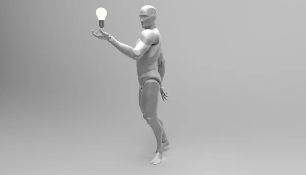 3D-s emberi tartás izzó, egy új ötlet — Stock Fotó