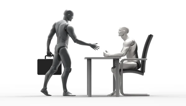 Reunião de negócios humanos 3D . — Fotografia de Stock