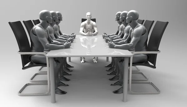 3D menselijke zakelijke bijeenkomst. — Stockfoto