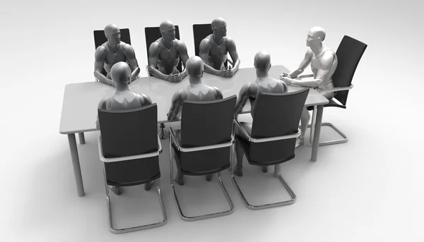 3D insan iş toplantısı.