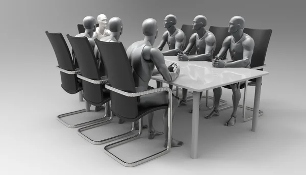 3D human business meeting.