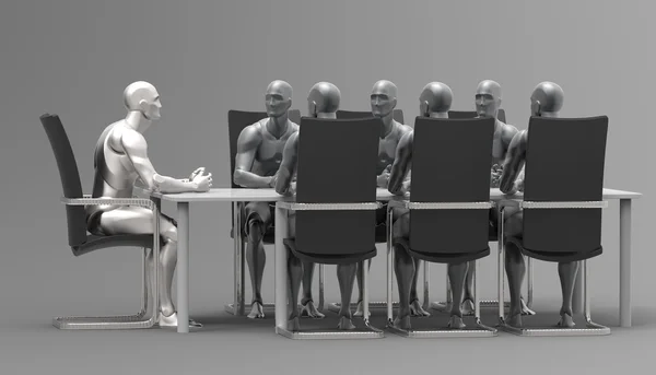 3D insan iş toplantısı.