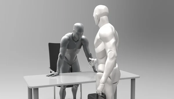 3D human business meeting.