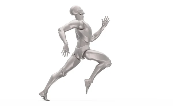 3D white human run — Stock Photo, Image