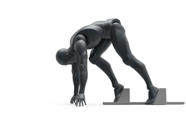 3D білий біг людини — стокове фото