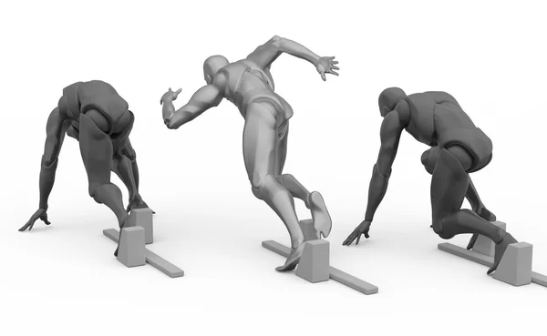 3D-s fehér emberi futtatása — Stock Fotó