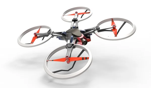 3D quadcopter jogo humano com quadricóptero . — Fotografia de Stock