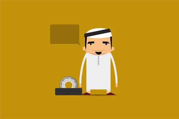 Ilustração vetorial, personagem árabe saudi — Vetor de Stock