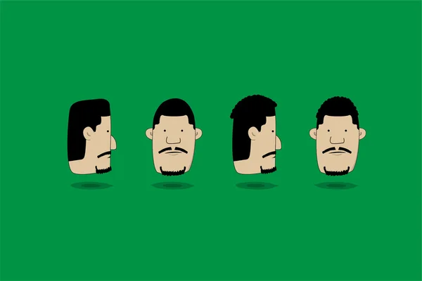 矢量图，男人男性脸头头发发型 — 图库矢量图片