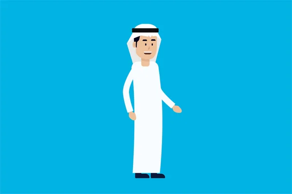 Ilustración vectorial, hombre árabe, carácter — Vector de stock