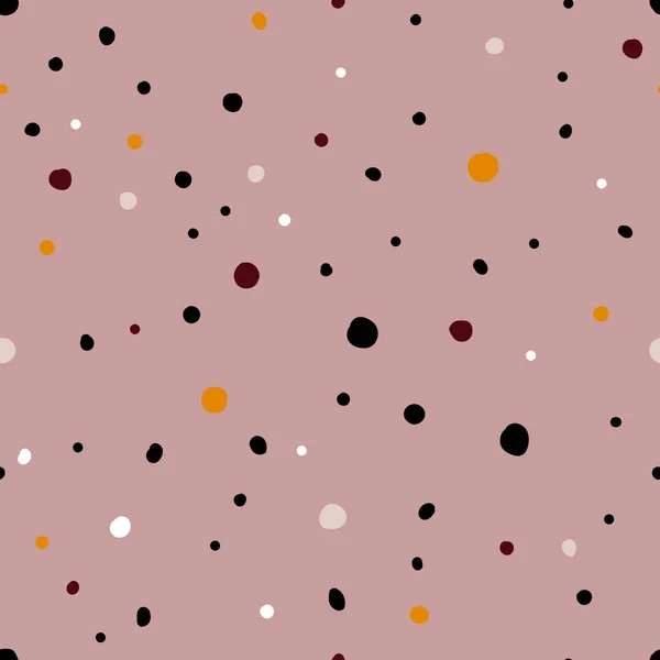 Seamless Scandinavian Nude Pattern Black Gold Red Cream Grunge Dots — Stock Vector