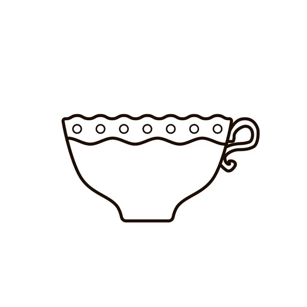 Cute Elegant Polka Dot Cup Coffee Tea Mug Latte Americano — Stock Vector