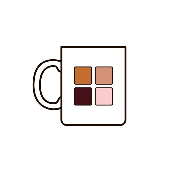 Nette Große Tasse Kaffee Tee Becher Mit Latte American Cappuccino — Stockvektor