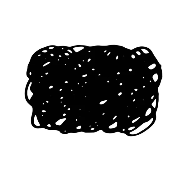 Schwarzer Pinselfleck Isoliert Auf Weißem Hintergrund Handgezeichneter Wirrer Farbfleck Tusche — Stockvektor