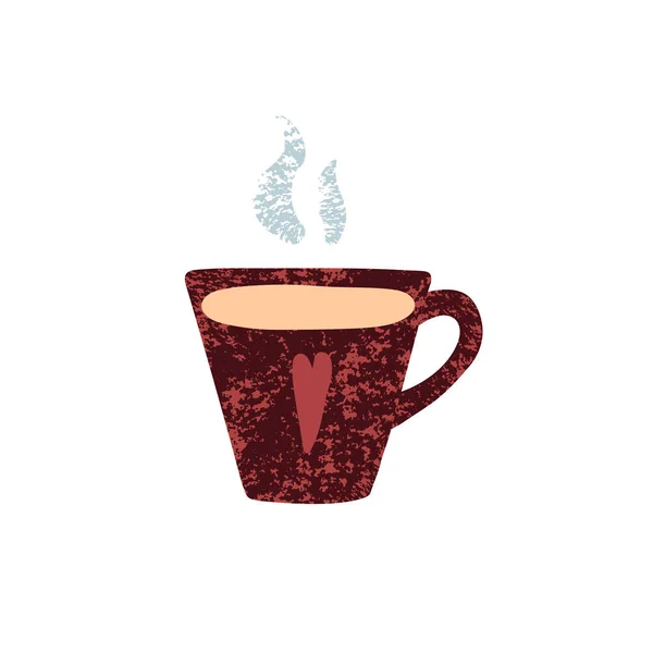 Niedlicher Becher Mit Heißem Kaffee Handgezogene Tasse Mit Tee Kaffee — Stockvektor