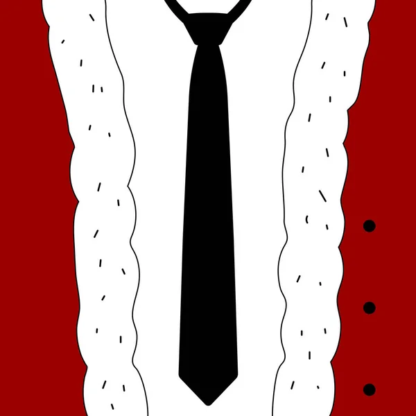 Carte Concept Noël Père Noël Costume Rouge Costume Bureau Cravate — Image vectorielle