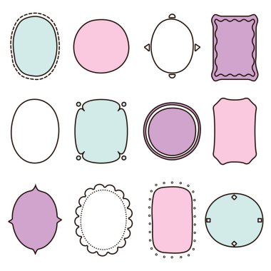 Doodle vintage çerçeve seti. El yapımı dekore edilmiş kenar beyaz arka planda izole. Kopya alanı etiketleri, etiketler, amblemler, etiket koleksiyonu. Vektör dekoratif şablonlar çizimi