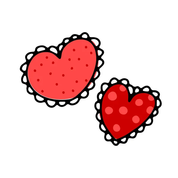 Día San Valentín Doodle Corazón Volante Símbolo Amor Rojo Dibujado — Vector de stock