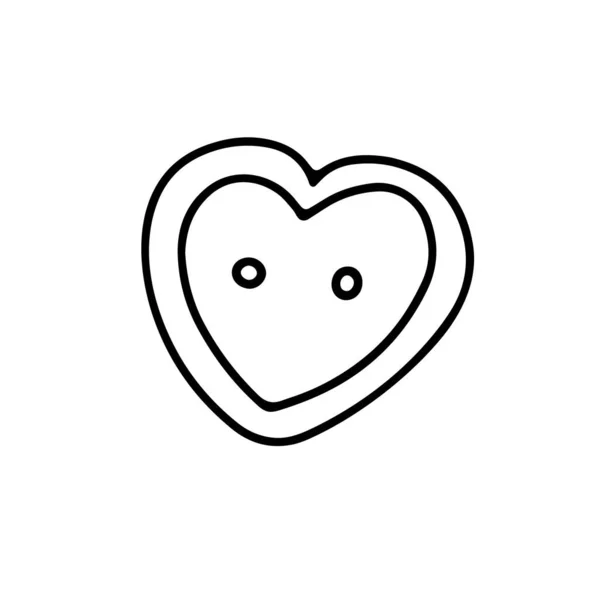 Pulsante Vettoriale Forma Cuore Isolato Sfondo Bianco Illustrazione Doodle Matrimoni — Vettoriale Stock