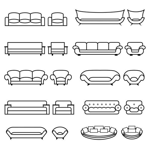 Icons set mobilya. Telifsiz Stok Illüstrasyonlar