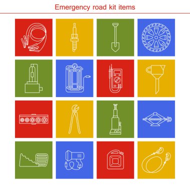 Acil yol kiti öğeler. 