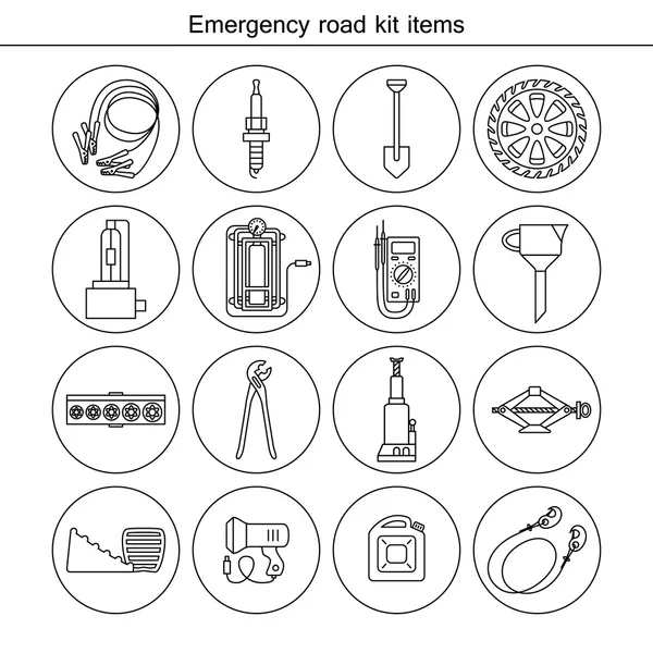 紧急道路配套物品. — 图库矢量图片