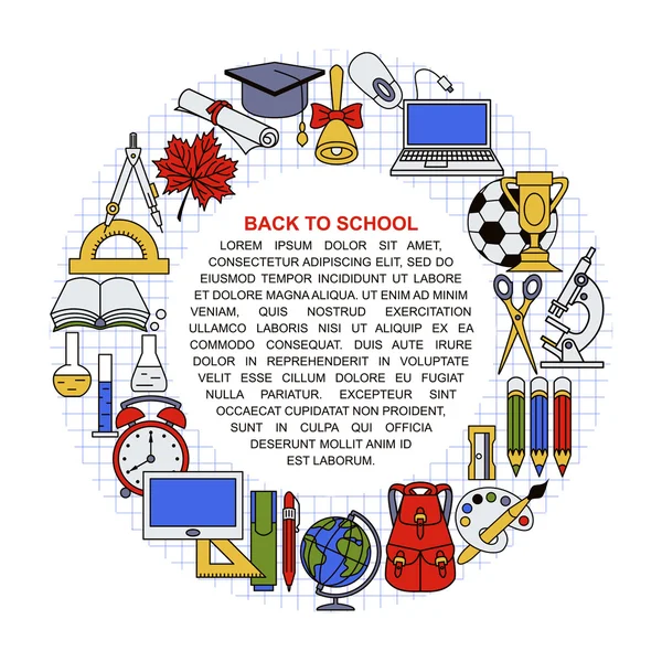 Farklı okul nesneleri koleksiyonu.