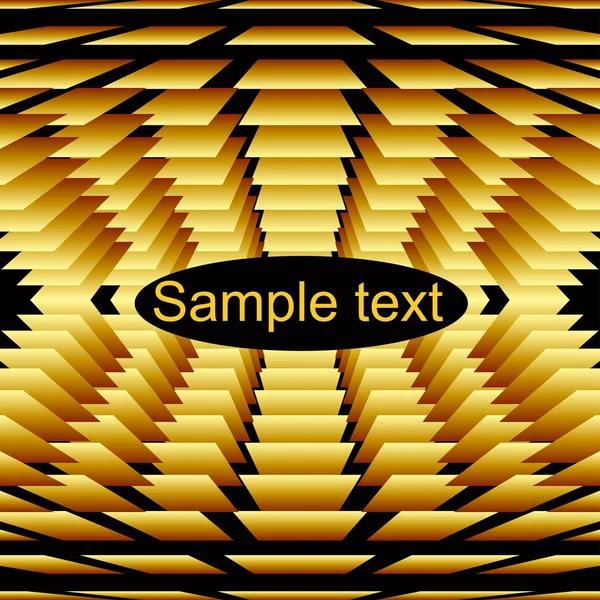 Soyut hacimsel altın dikdörtgen üzerinde siyah backgrou izole