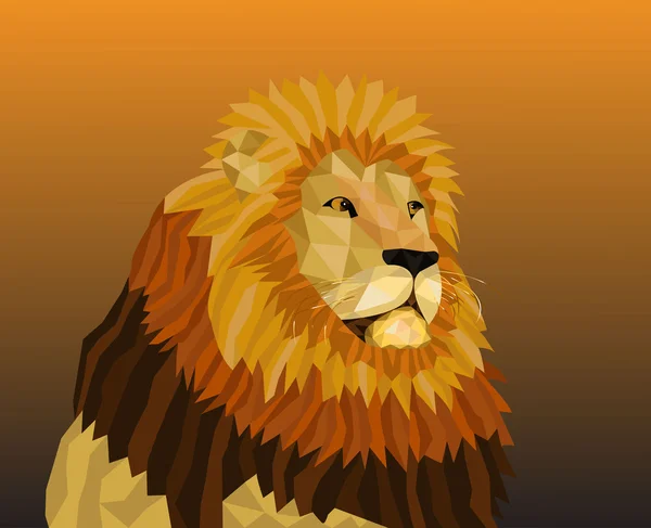 Düşük Poli aslan gücü vektör çizim
