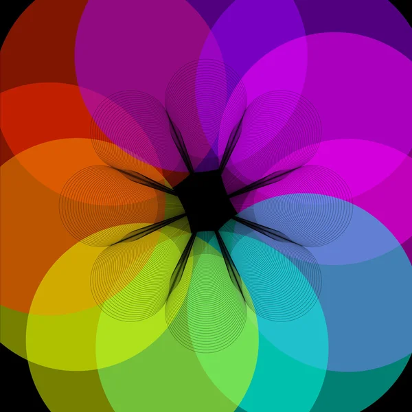 Gökkuşağı çiçek vektör arka planı için