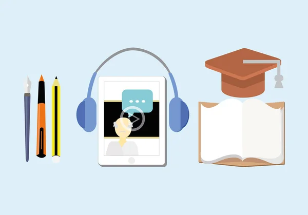 E-öğrenme kavramı online eğitim tablet ile