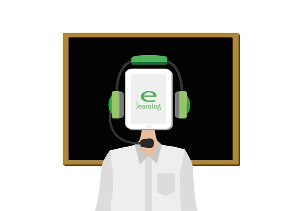 E-öğrenme kavramı online eğitim tablet ile