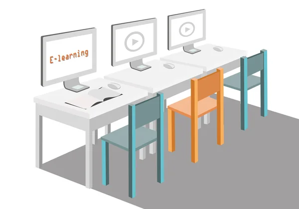 E-öğrenme kavramı online eğitim odasında