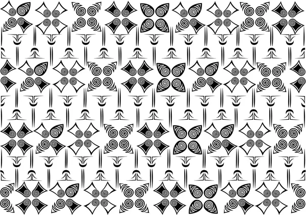 Black white flower vector illustration background wallpaper — Stock Vector