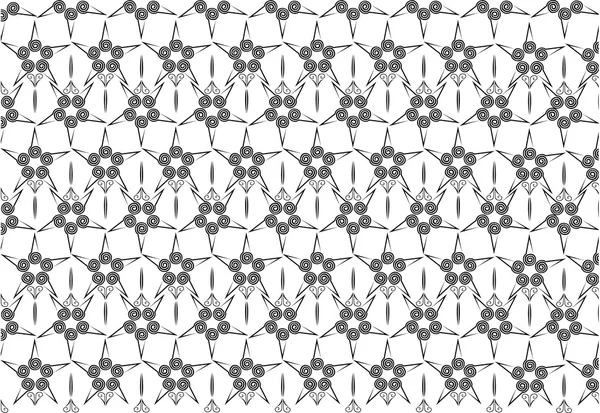 Yıldız çiçek desen vektör siyah beyaz arka plan
