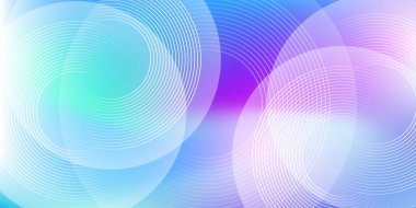 Parlak dairesel çizgi desenli soyut mavi eğimli arkaplan. Gelecekteki teknoloji konsepti geçmişi.