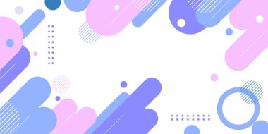 Düz stil soyut arka plan, yuvarlak geometrik şekiller, pastel mavi ve pembe. Afişler, posterler, sunumlar, reklamlar için arka plan.