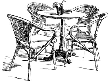 masa ve sandalyeler açık Cafe