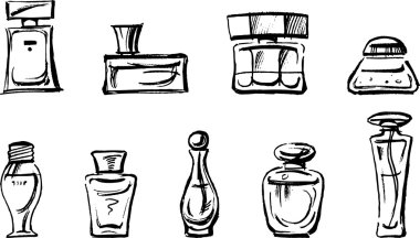 conjunto de botellas de perfume