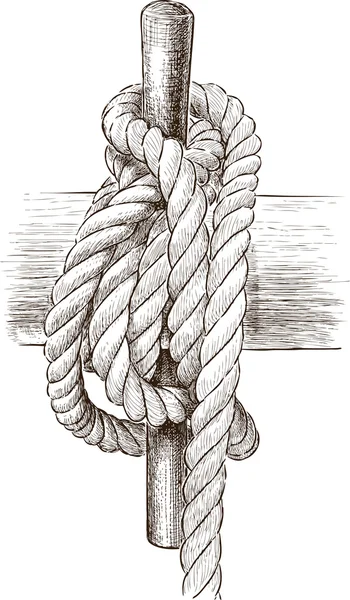 Boceto de aparejo de cuerda — Vector de stock