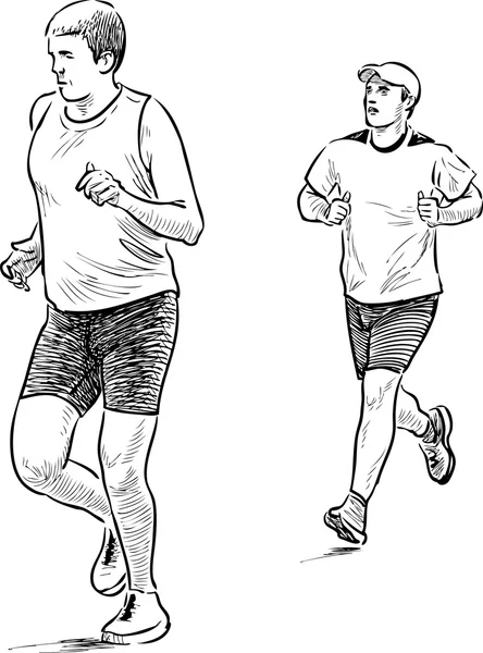 Muži na jog — Stockový vektor