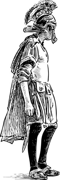 набросок римского солдата
